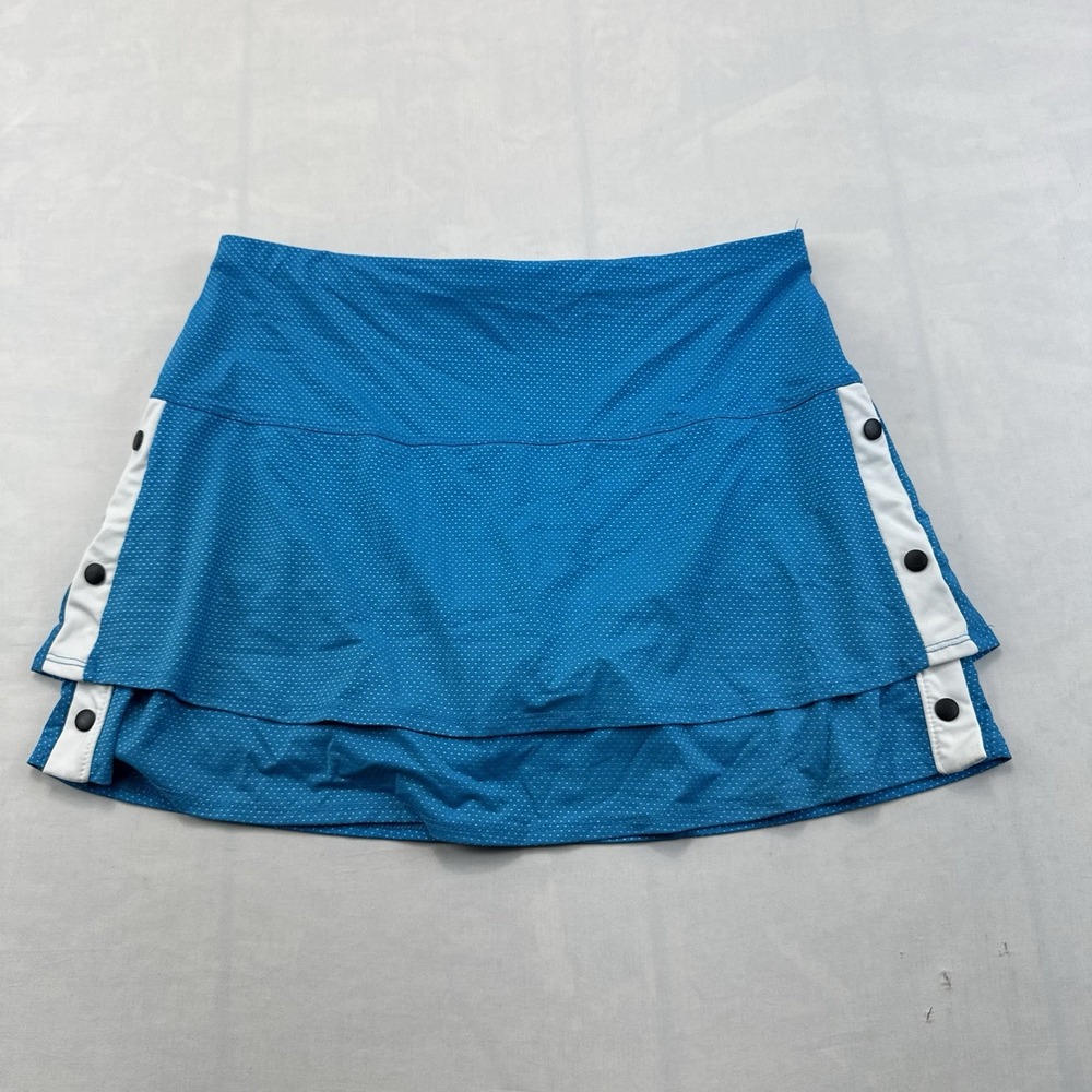 Lucky in Love Womens M Blue Polka Dot Athletic Skort Tennis Golf
